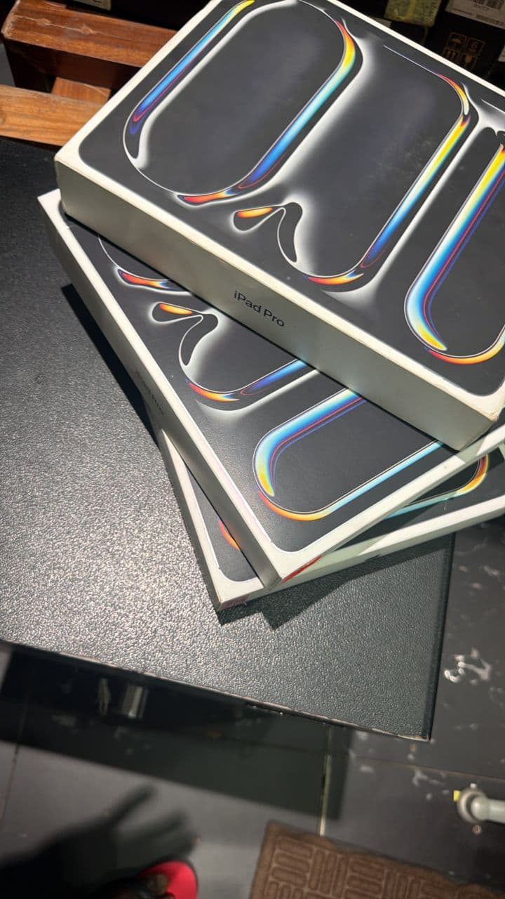 iPad Pro boxes stacked in store